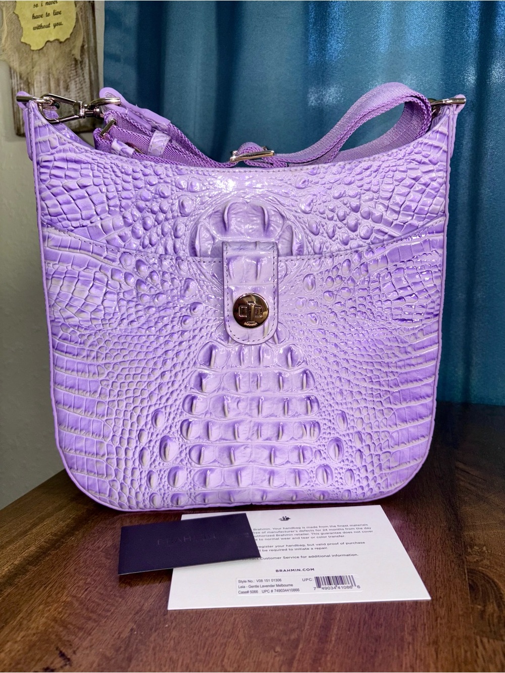 Brahmin EUC Leia - Gentle Lavender - Pastel- Back Eye - Pearl Shimmer - Like New - Picture 2 of 16